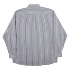 GOLDRESS Mens Shirt Grey Striped Long Sleeve L