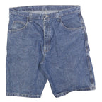 WRANGLER Mens Denim Blue Casual Shorts L W36 Comfortable Cotton Blend