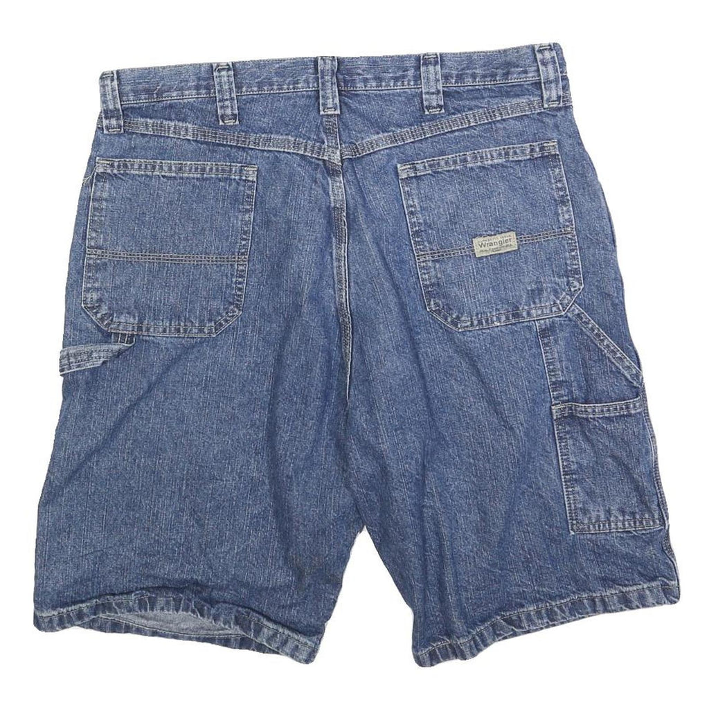 WRANGLER Mens Denim Blue Casual Shorts L W36 Comfortable Cotton Blend
