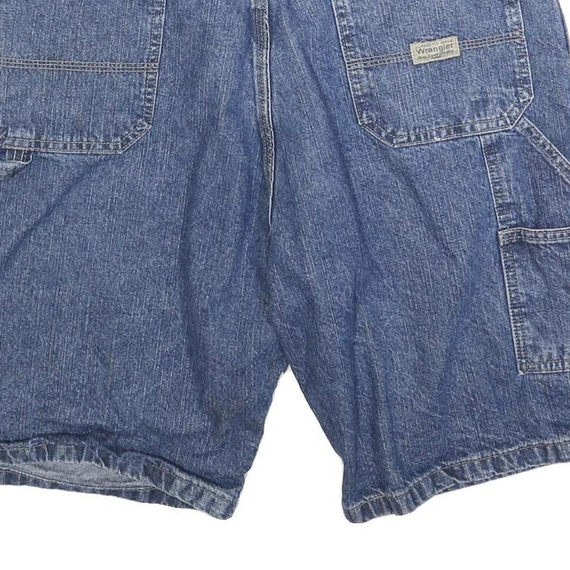 WRANGLER Mens Denim Blue Casual Shorts L W36 Comfortable Cotton Blend