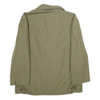 Mens Green Polyester Blend Classic Jacket L Zip Plain Casual Outerwear