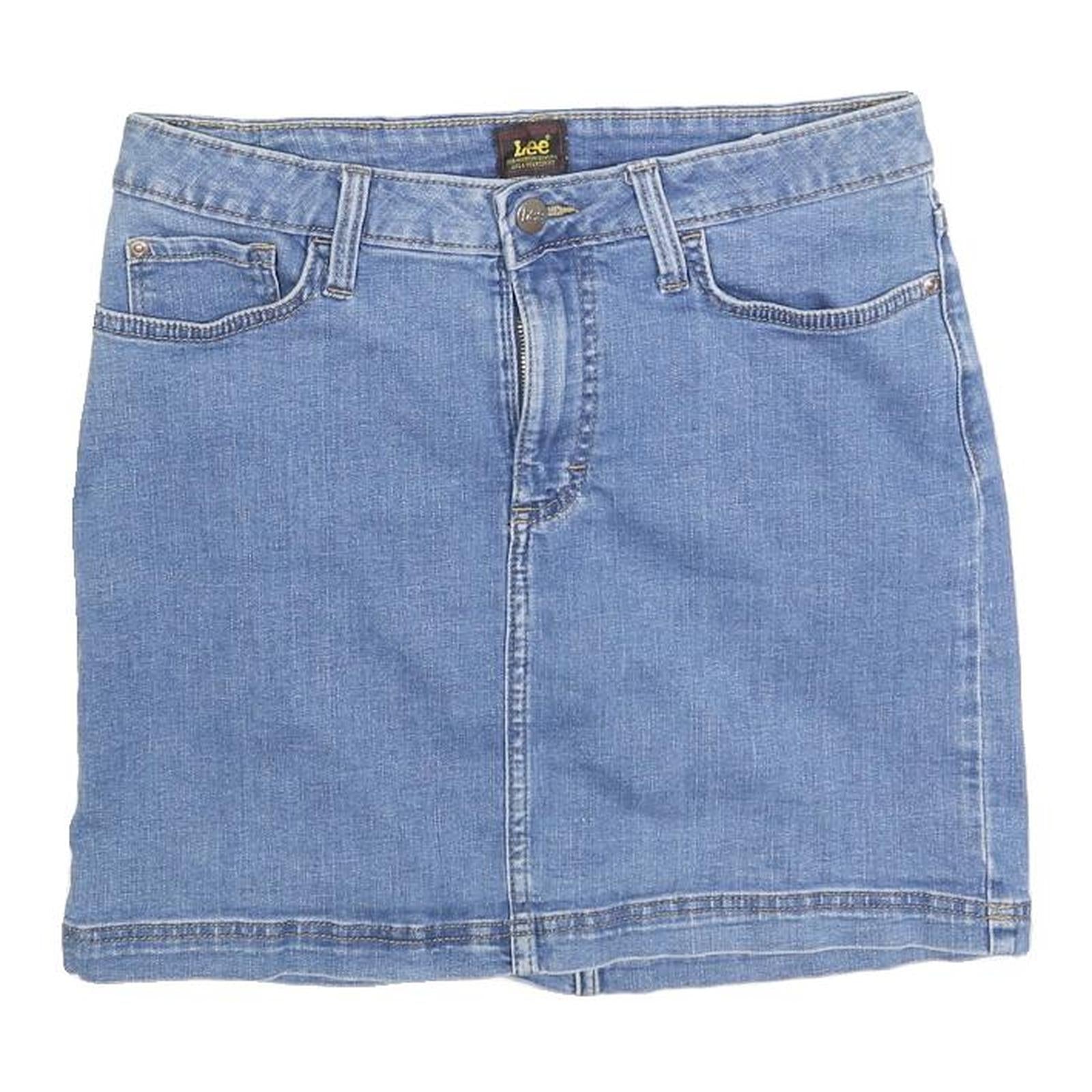 LEE Womens Blue Denim Mini Cotton Skirt M Casual Classic Summer Wear
