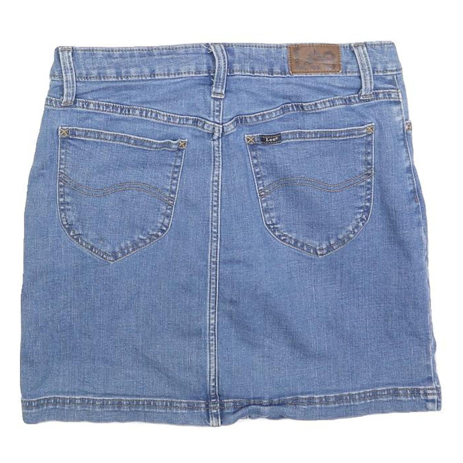 LEE Womens Blue Denim Mini Cotton Skirt M Casual Classic Summer Wear