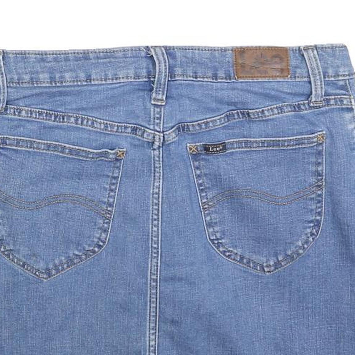 LEE Womens Blue Denim Mini Cotton Skirt M Casual Classic Summer Wear