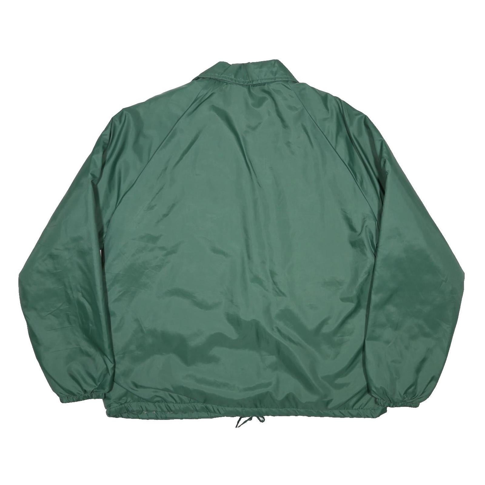 CHAMPION Mens Green Yellow Seneca Valley Coach Jacket L Synthetic Button Plain