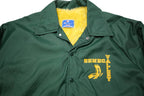 CHAMPION Mens Green Yellow Seneca Valley Coach Jacket L Synthetic Button Plain