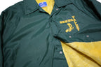 CHAMPION Mens Green Yellow Seneca Valley Coach Jacket L Synthetic Button Plain