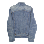 LEVI'S Mens Blue Denim Jacket S Cotton Plain Button Closure Classic Fit