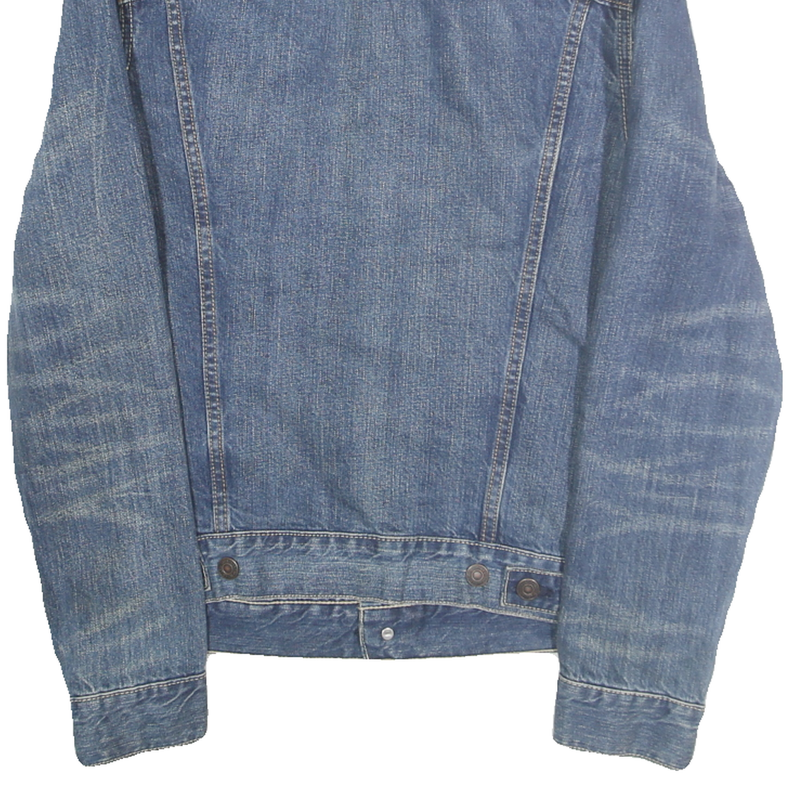 LEVI'S Mens Blue Denim Jacket S Cotton Plain Button Closure Classic Fit