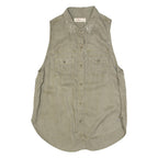 HOLLISTER Womens Shirt Green Collared Sleeveless S