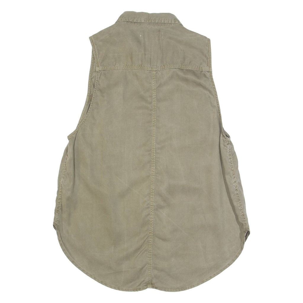 HOLLISTER Womens Shirt Green Collared Sleeveless S