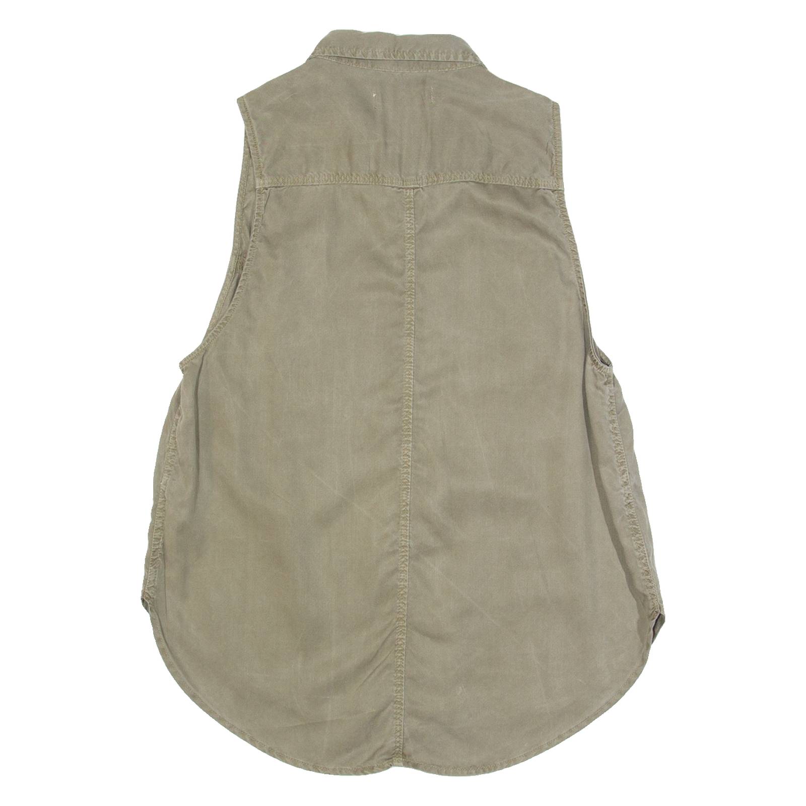 HOLLISTER Womens Shirt Green Collared Sleeveless S
