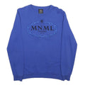 MNML Womens Blue Sweatshirt Crew Neck S Cotton Pullover Logo Print Casual