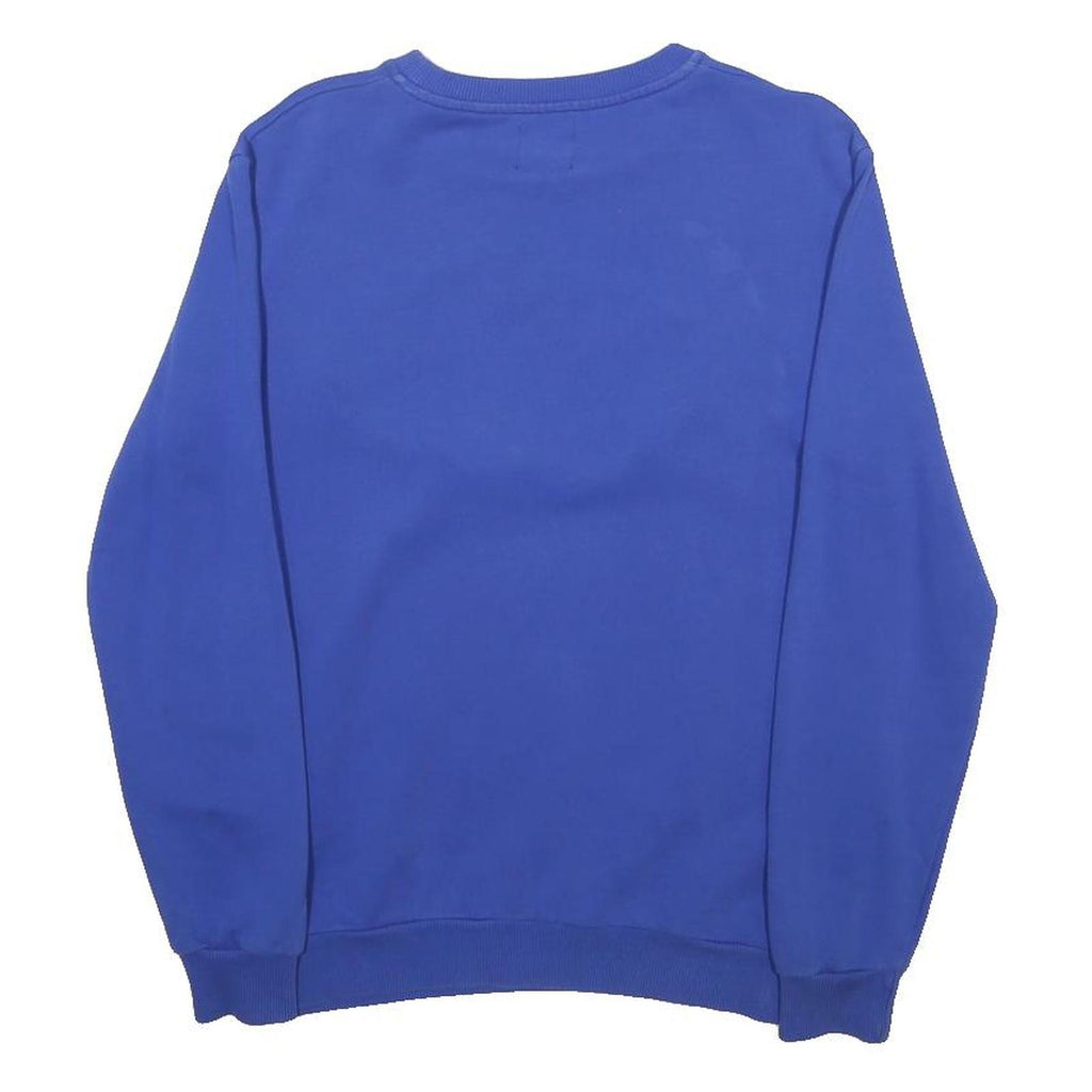 MNML Womens Blue Sweatshirt Crew Neck S Cotton Pullover Logo Print Casual