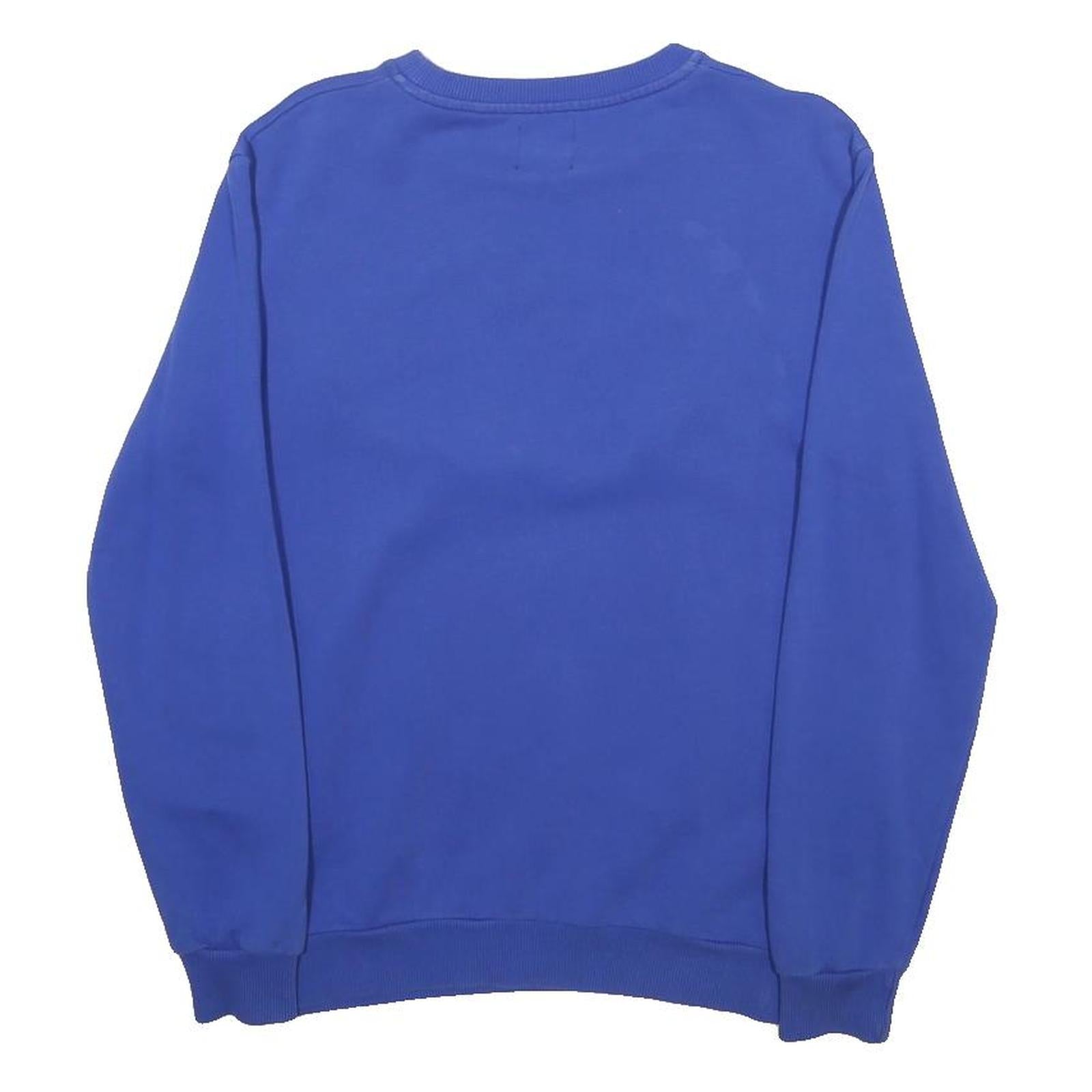 MNML Womens Blue Sweatshirt Crew Neck S Cotton Pullover Logo Print Casual