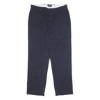 CHAPS Mens Cotton Navy Slim Straight Trousers W32 L30 Classic Zip Closure