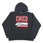 HANES Mens Black Chico High Soccer Pullover Hoodie L Comfortable Cotton Blend