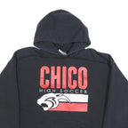 HANES Mens Black Chico High Soccer Pullover Hoodie L Comfortable Cotton Blend