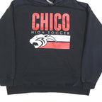 HANES Mens Black Chico High Soccer Pullover Hoodie L Comfortable Cotton Blend