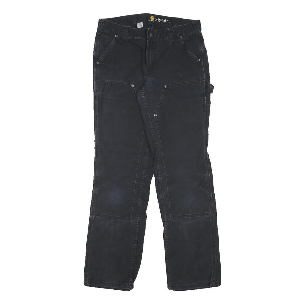 CARHARTT Womens Cotton Blend Black Regular Fit Straight Leg Trousers W28 L29