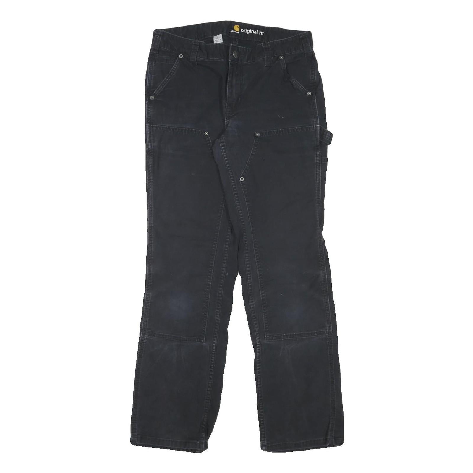 CARHARTT Womens Cotton Blend Black Regular Fit Straight Leg Trousers W28 L29