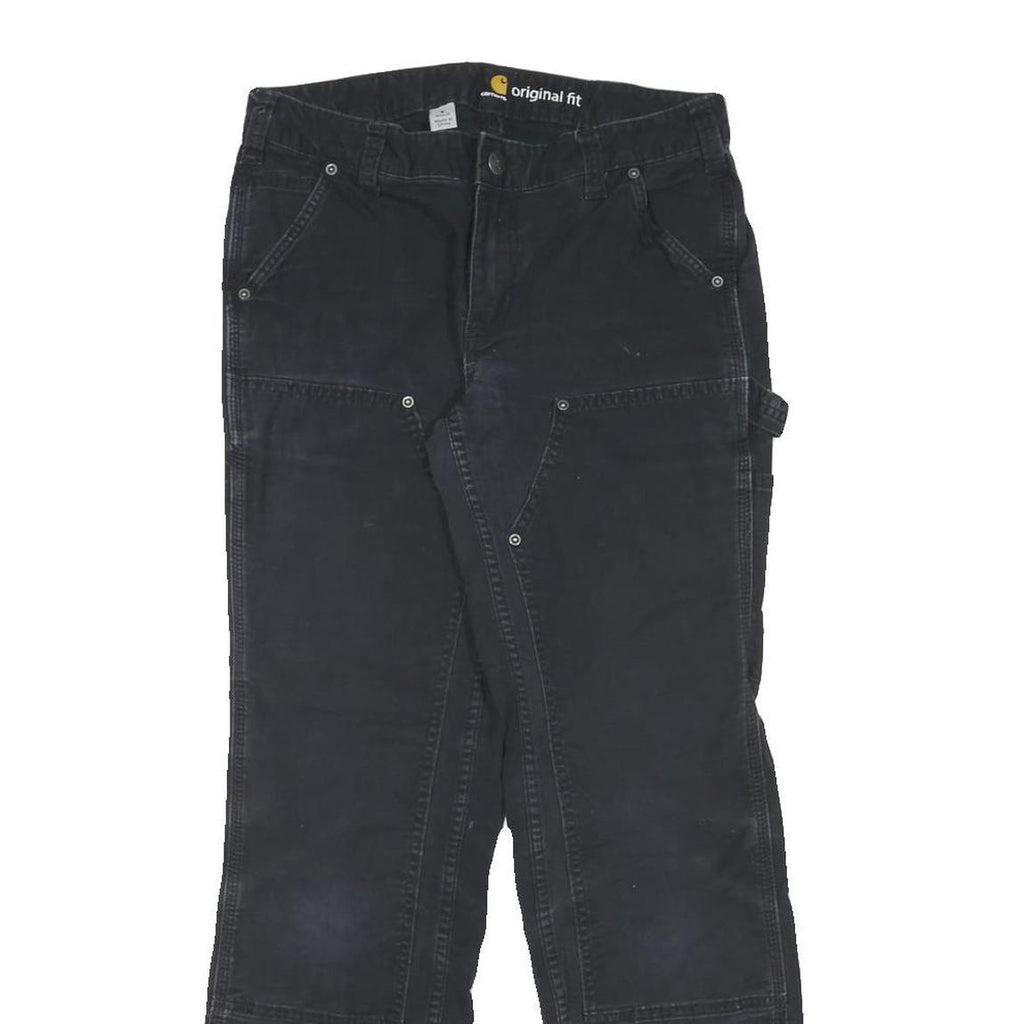 CARHARTT Womens Cotton Blend Black Regular Fit Straight Leg Trousers W28 L29