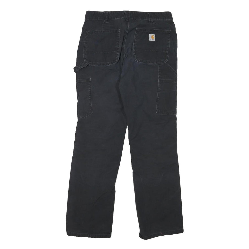 CARHARTT Womens Cotton Blend Black Regular Fit Straight Leg Trousers W28 L29