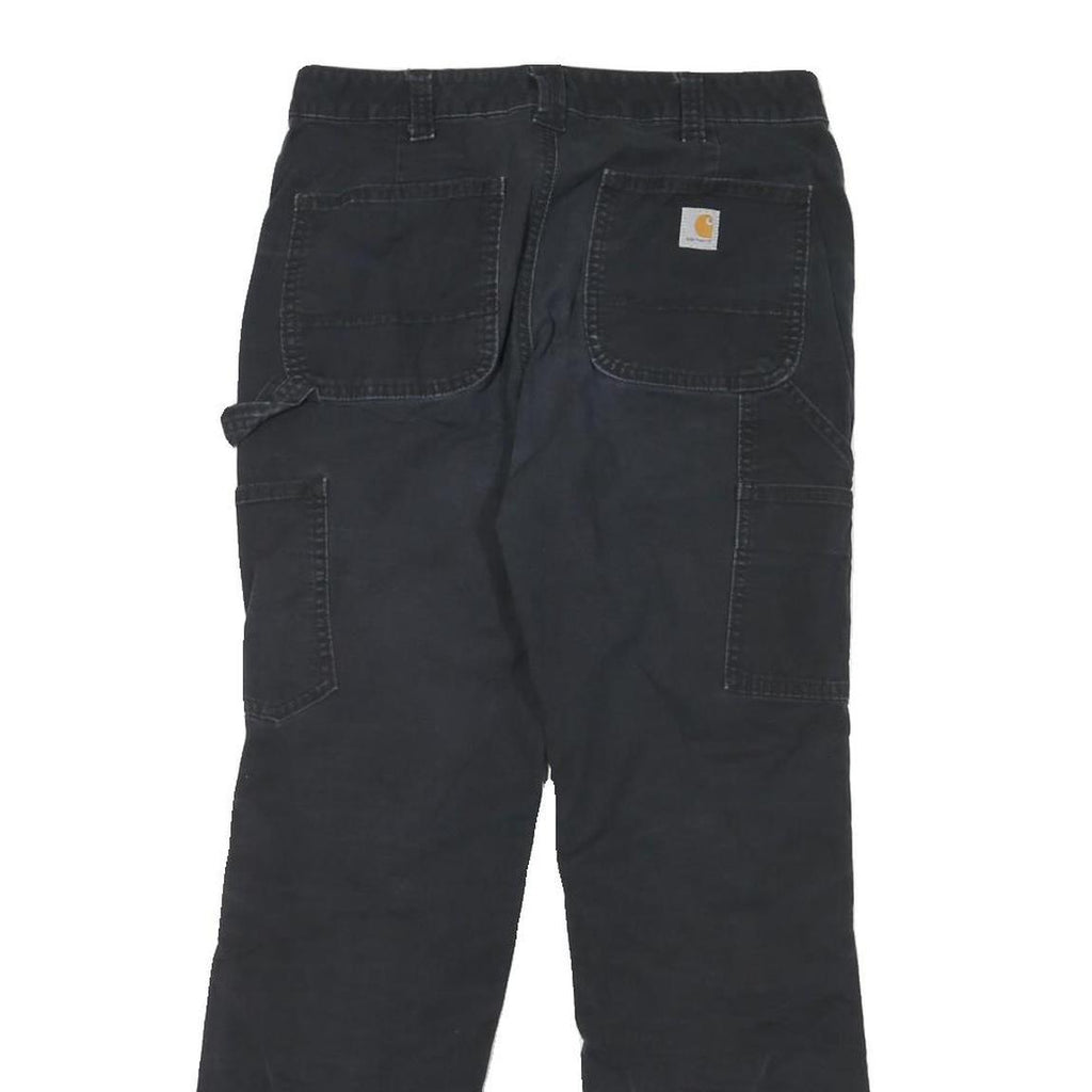 CARHARTT Womens Cotton Blend Black Regular Fit Straight Leg Trousers W28 L29