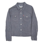 LEVI'S Terry Trucker Womens Grey Cotton Blend Classic Jacket S Button Up Denim