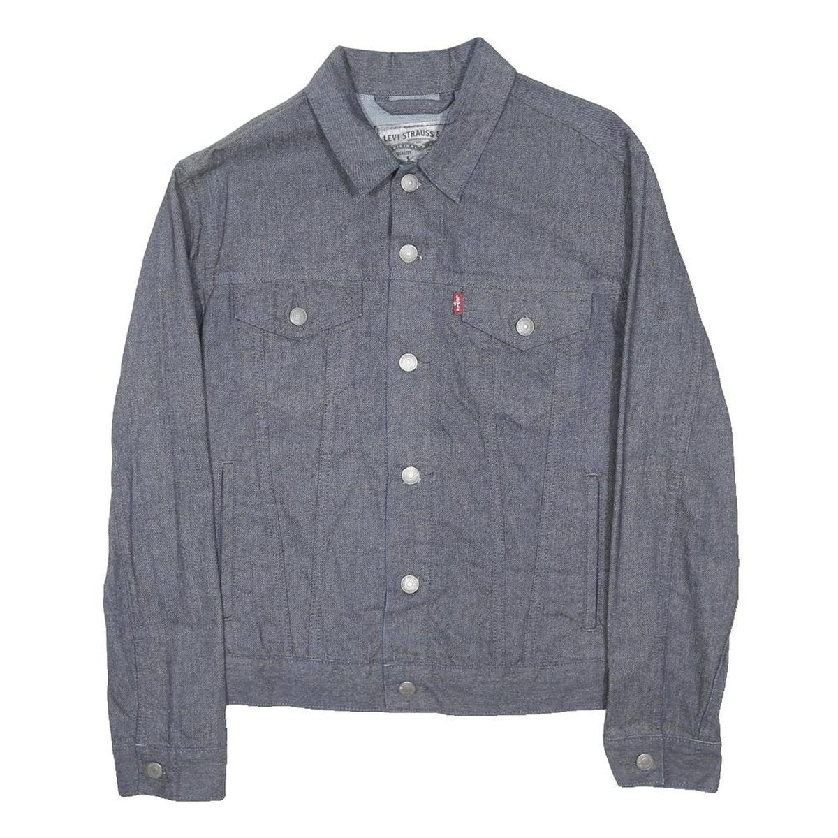 LEVI'S Terry Trucker Womens Grey Cotton Blend Classic Jacket S Button Up Denim