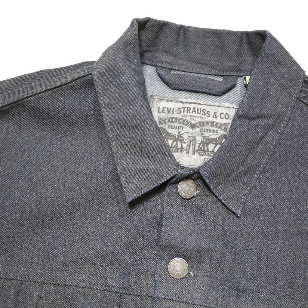 LEVI'S Terry Trucker Womens Grey Cotton Blend Classic Jacket S Button Up Denim