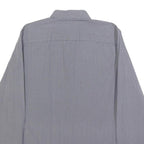 CALVIN KLEIN Mens Blue & White Patterned Shirt S Cotton Blend Smart Casual