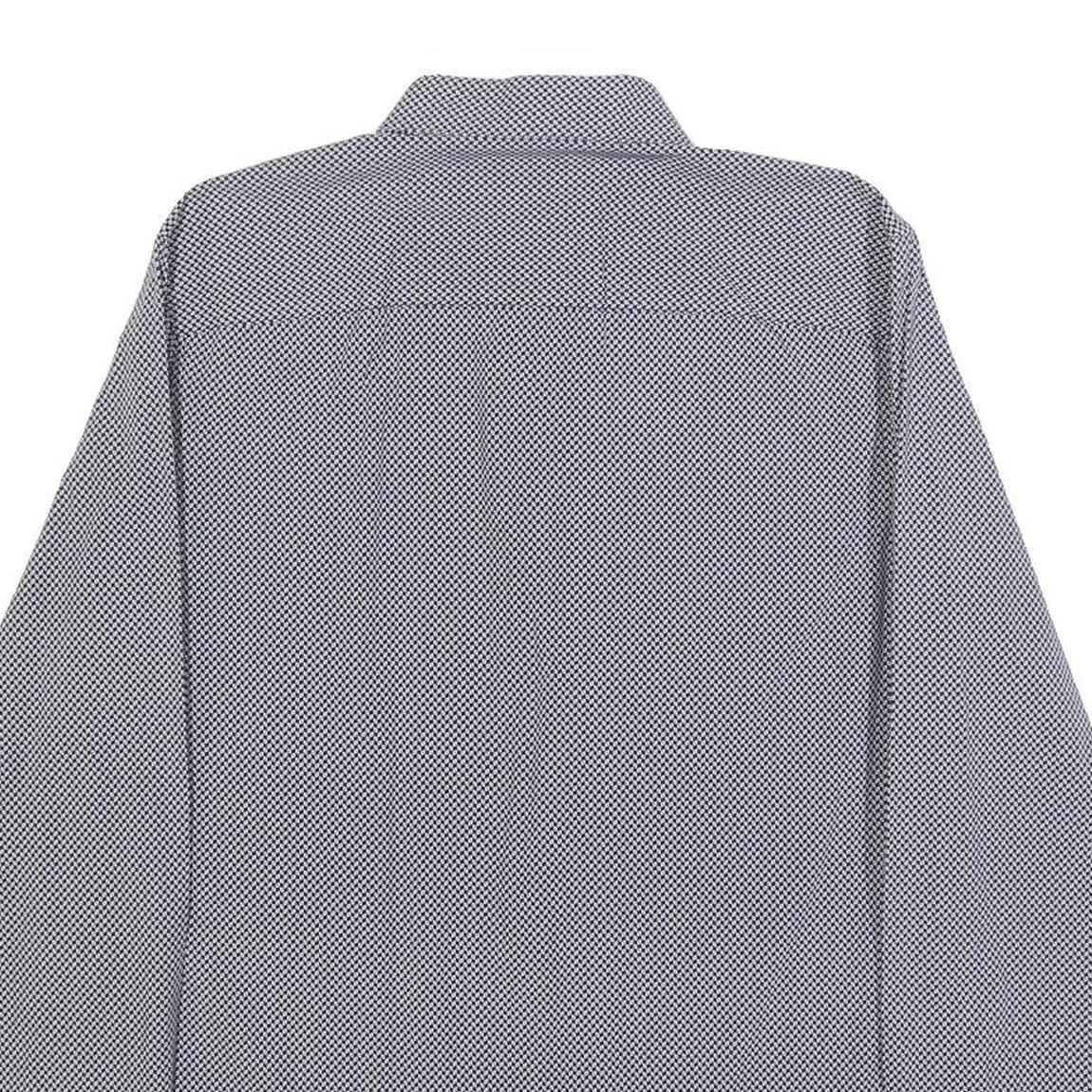 CALVIN KLEIN Mens Blue & White Patterned Shirt S Cotton Blend Smart Casual