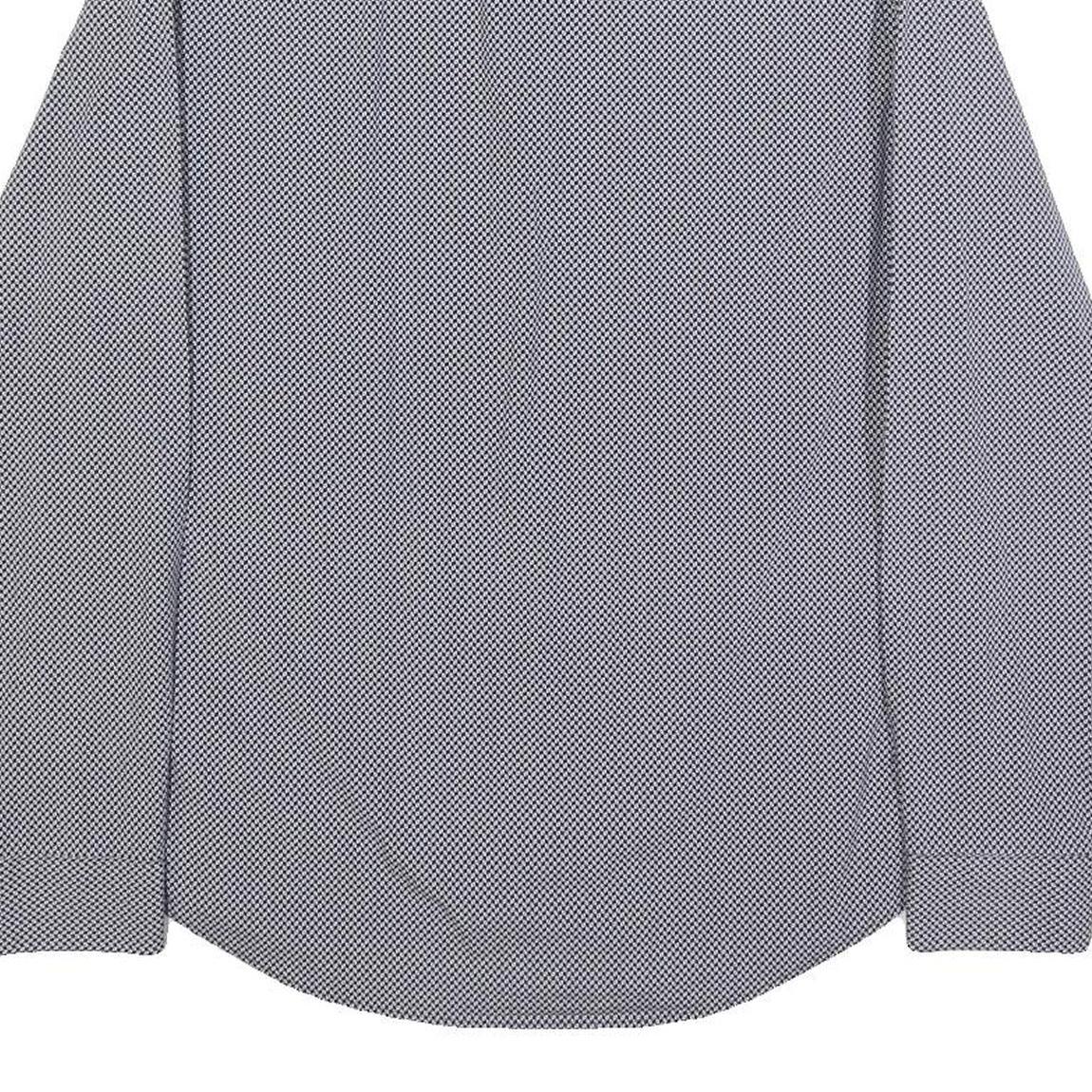 CALVIN KLEIN Mens Blue & White Patterned Shirt S Cotton Blend Smart Casual