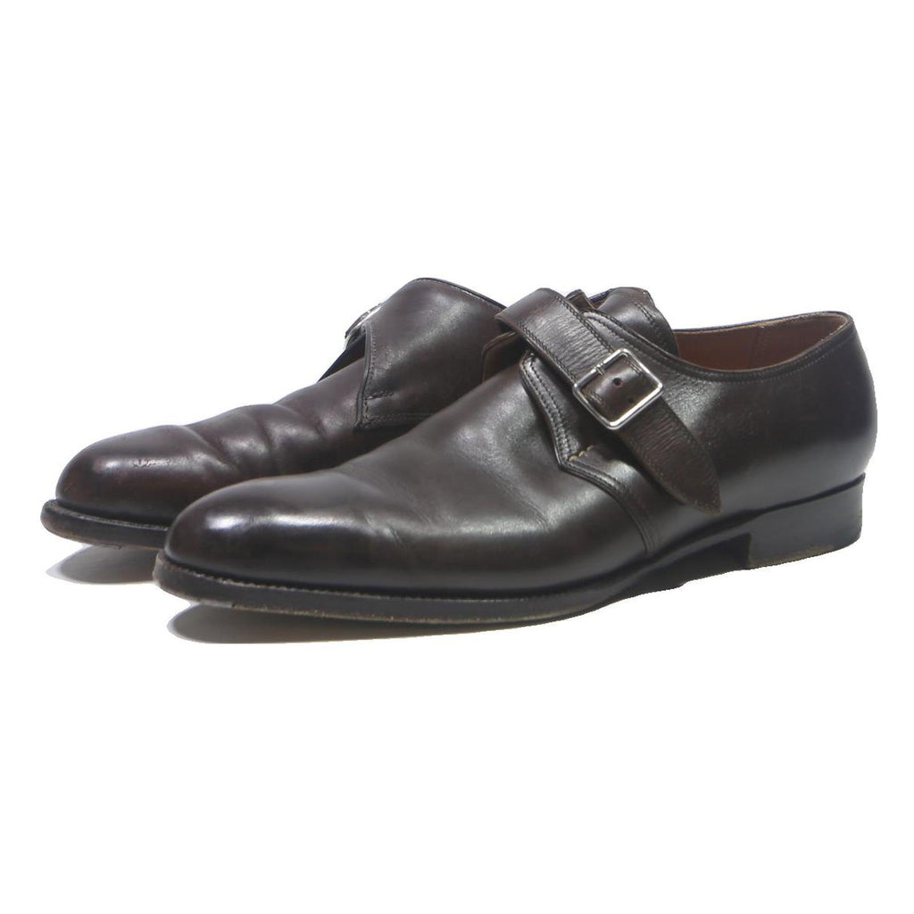 MICHAEL JONDRAT Mens Leather Monk Strap Shoes Dark Brown UK 8 Classic Formal