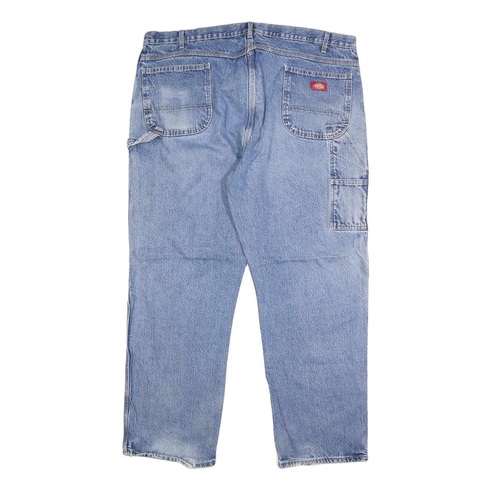 DICKIES Mens Blue Regular Fit Denim Jeans W44 L32 Workwear Zip Closure