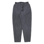 TEDDYS Womens Relaxed Jeans Black Denim Rinse W28 L30 Elastic Waistband Zip