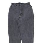 TEDDYS Womens Relaxed Jeans Black Denim Rinse W28 L30 Elastic Waistband Zip