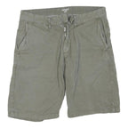 CARHARTT Mens Shorts Green Casual Cotton Blend M W31 Relaxed Fit Zipper