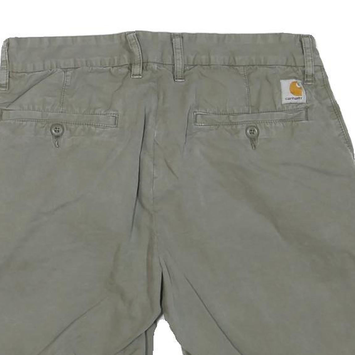 CARHARTT Mens Shorts Green Casual Cotton Blend M W31 Relaxed Fit Zipper