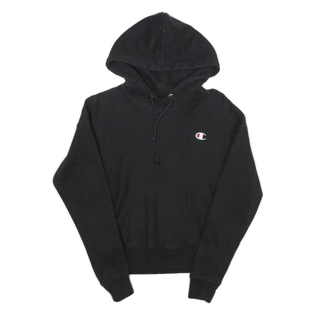 CHAMPION REVERSE WEAVE Womens Black Hoodie XS Classic Pullover Cotton Blend