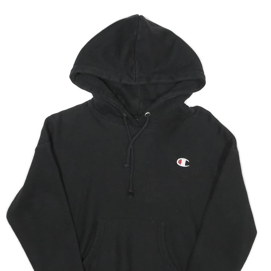 CHAMPION REVERSE WEAVE Womens Black Hoodie XS Classic Pullover Cotton Blend