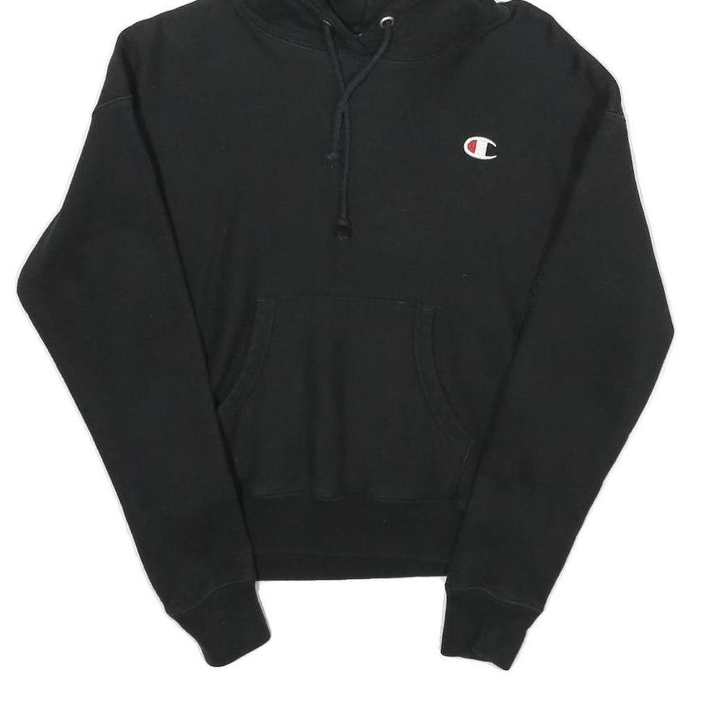 CHAMPION REVERSE WEAVE Womens Black Hoodie XS Classic Pullover Cotton Blend