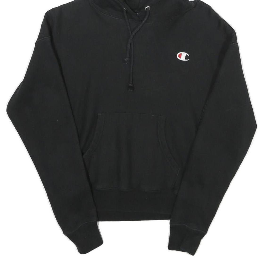 CHAMPION REVERSE WEAVE Womens Black Hoodie XS Classic Pullover Cotton Blend