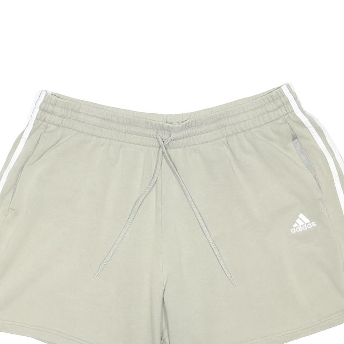 ADIDAS Mens Shorts Beige Casual Plain 3XL W40 Cotton Blend Drawstring Gym