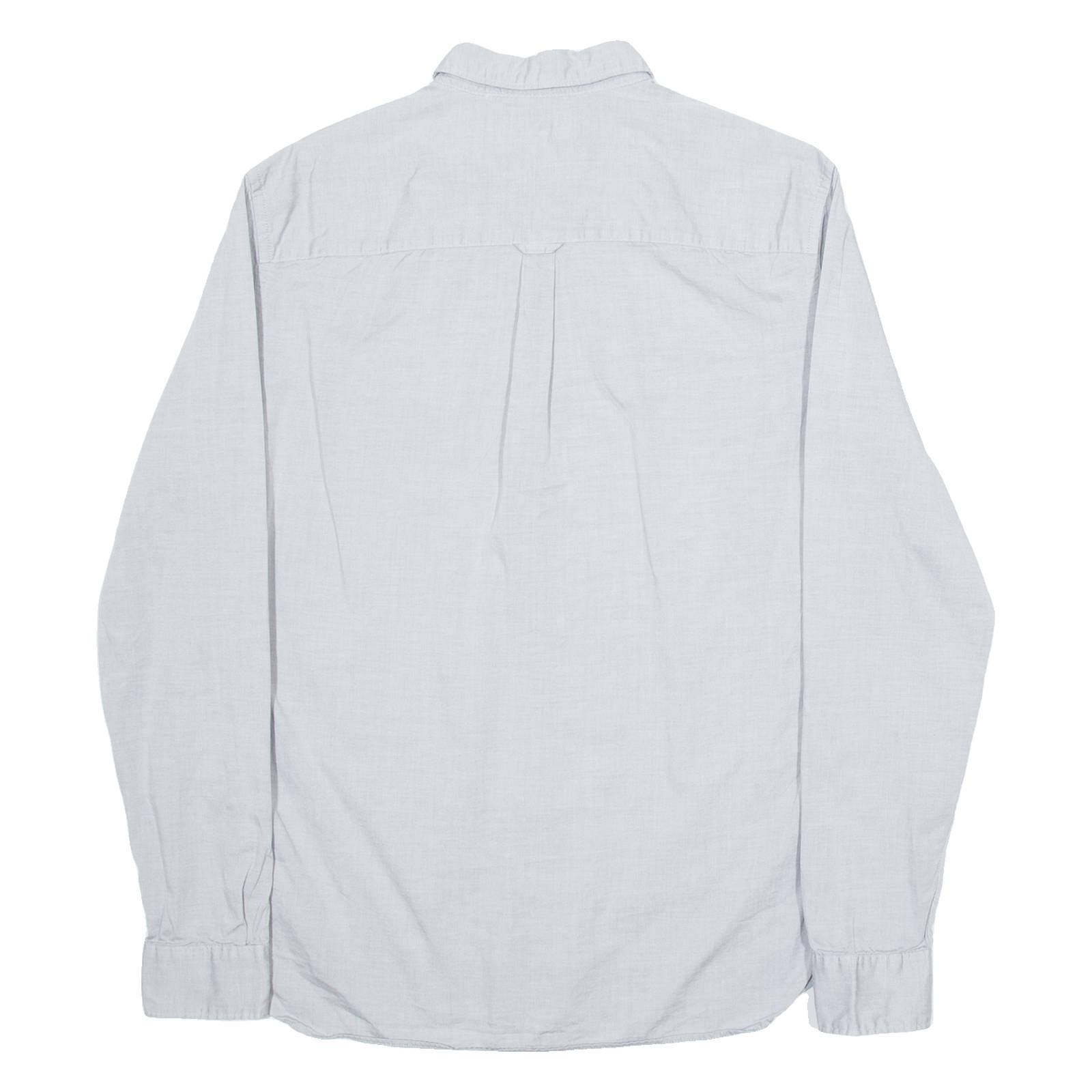 ALL SAINTS Mens Plain Shirt Grey Long Sleeve S