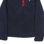 TOMMY HILFIGER Womens Navy Blue Plain Fleece Pullover Crew Neck Jumper XS