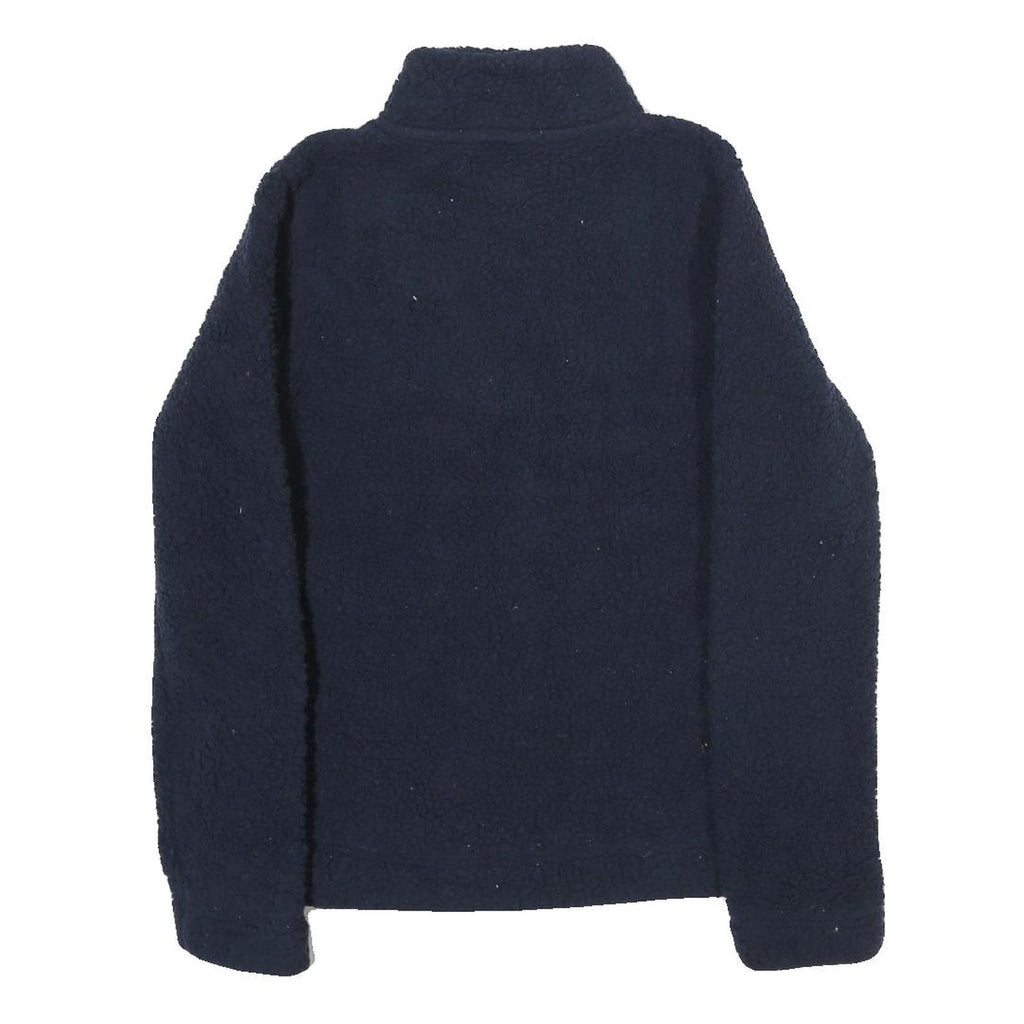 TOMMY HILFIGER Womens Navy Blue Plain Fleece Pullover Crew Neck Jumper XS
