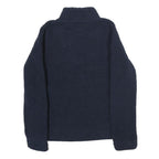 TOMMY HILFIGER Womens Navy Blue Plain Fleece Pullover Crew Neck Jumper XS