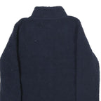 TOMMY HILFIGER Womens Navy Blue Plain Fleece Pullover Crew Neck Jumper XS